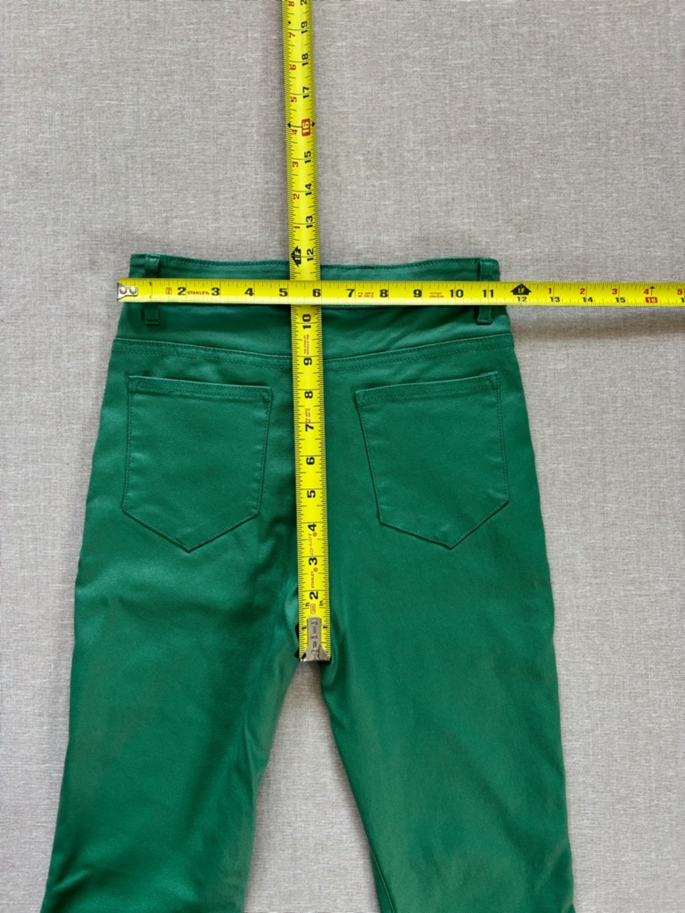 Edikted green faux leather flare pants. - Picture 9 of 16